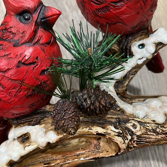 Vintage 1970-1980 Cardinal Pair On Snowy Branch - Picture 8 of 12